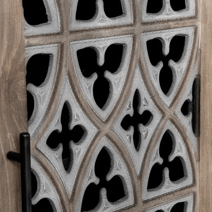 Four-Door Country Media Cabinet with Shelves Brown