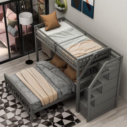 Full Loft Bunk Bed Gray
