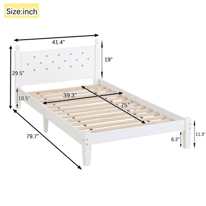 Twin Upholstered Bed with Button Headboard