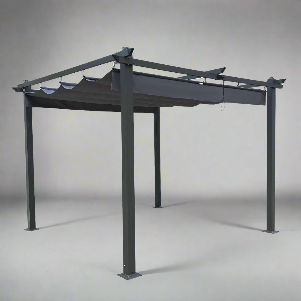 Outdoor Retractable Pergola Gray