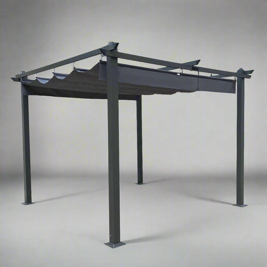 Outdoor Retractable Pergola Gray