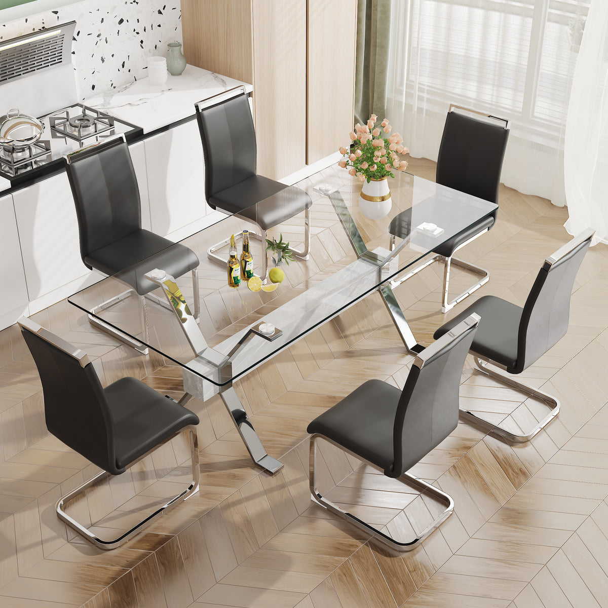Glass Dining Table Modern Sleek Design