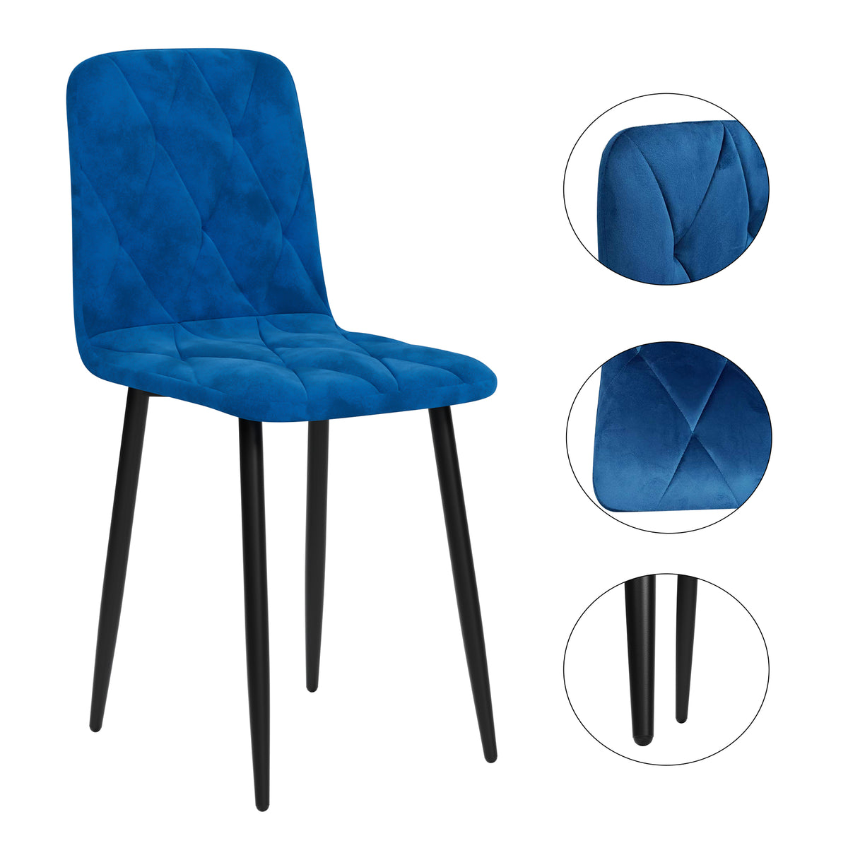 Velvet Dining Chair Set (4 pcs) – Modern Kitchen Style