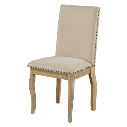 5-Piece Dining Set with Round Table Wood Wash