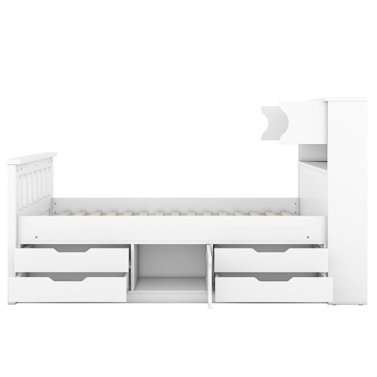 Twin Captain Platform Bed White