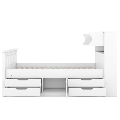 Twin Captain Platform Bed White
