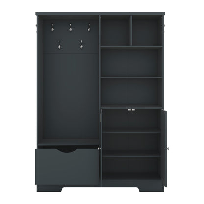 Hallway Storage Bench with Drawers Blue