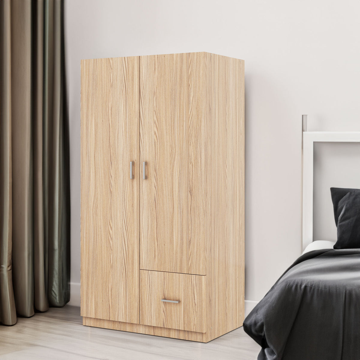 Wooden Double Wardrobe Natural Finish