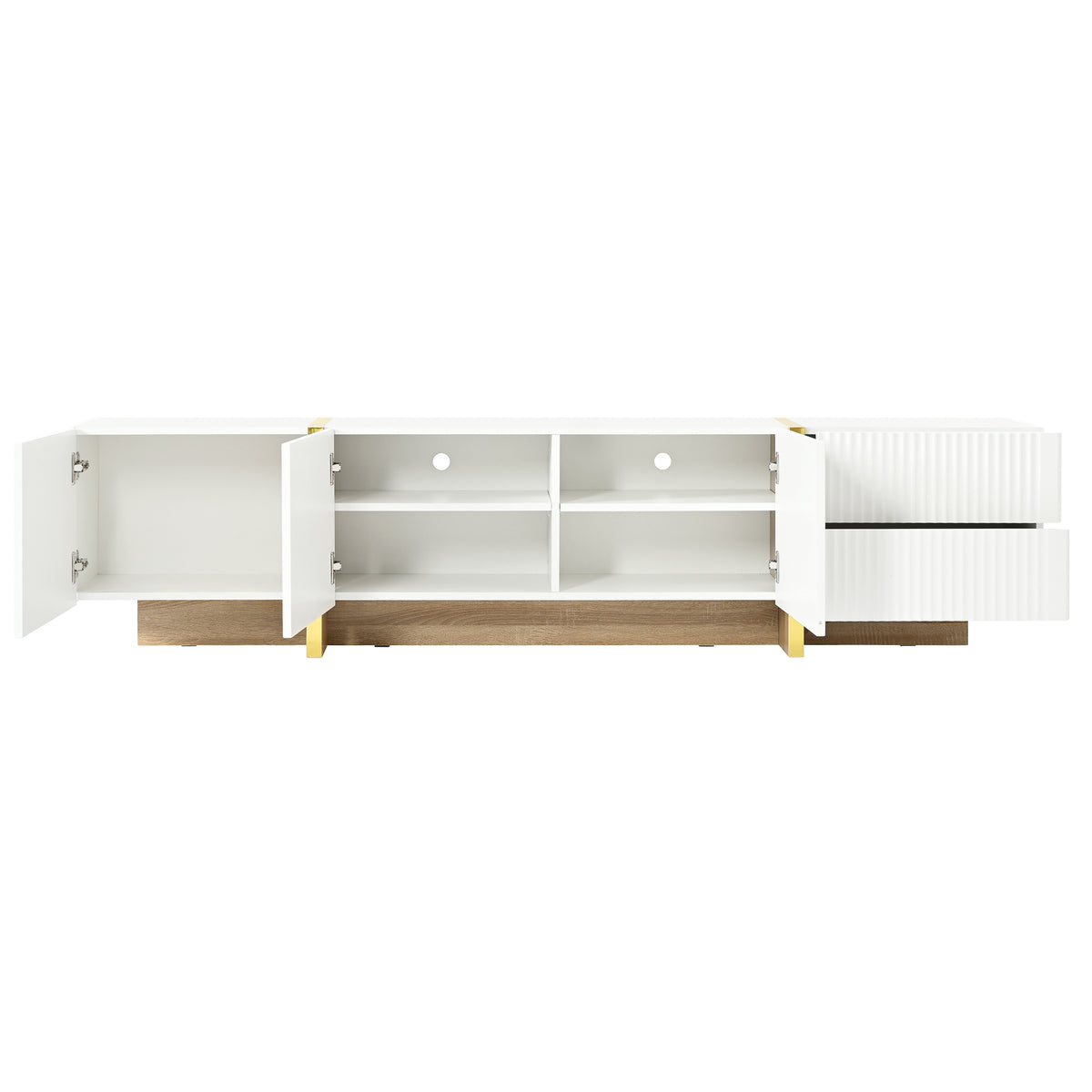 Luxury Fluted TV Stand White