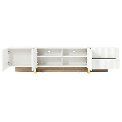 Luxury Fluted TV Stand White