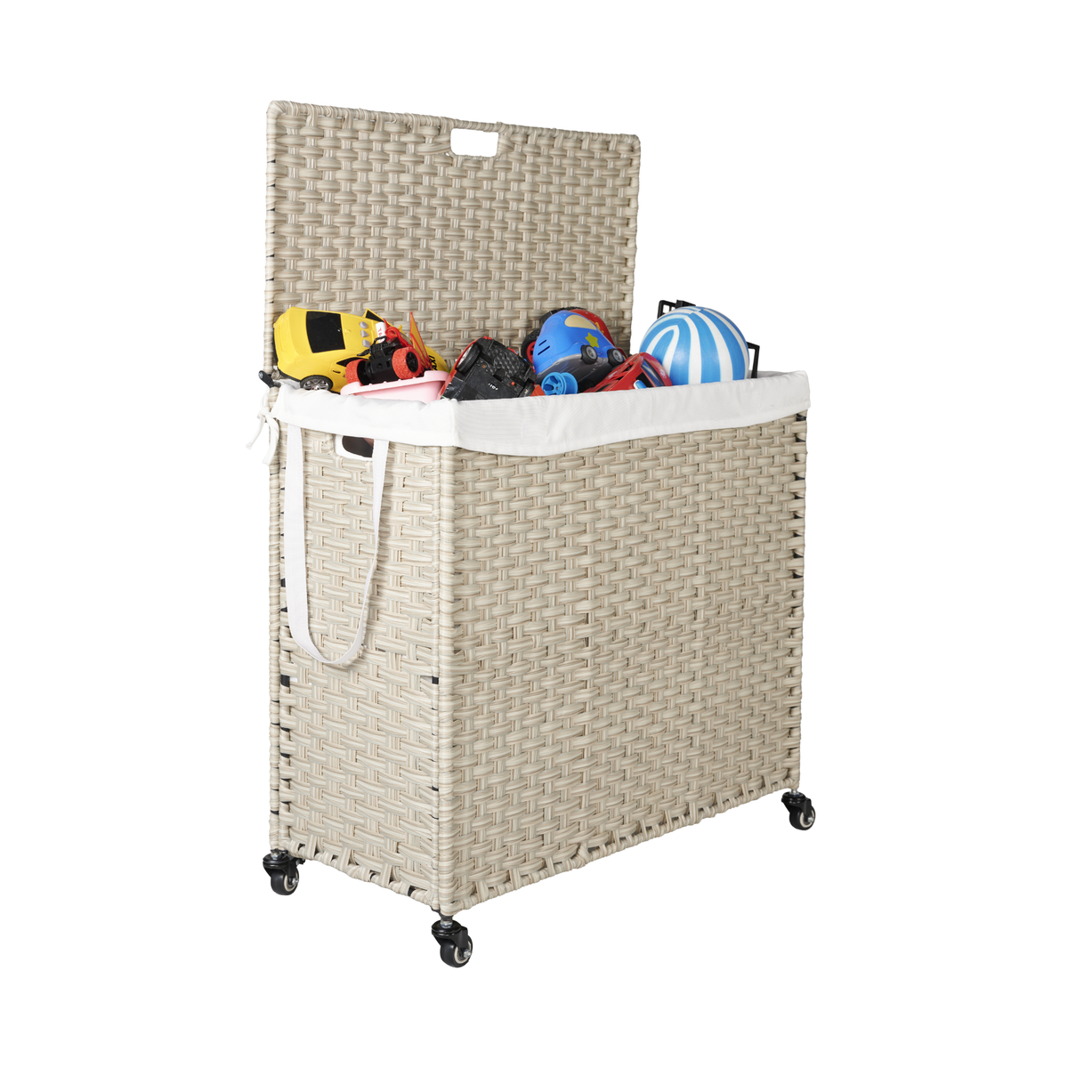 Grey Laundry Hamper with Lid and 2 Removable Bags