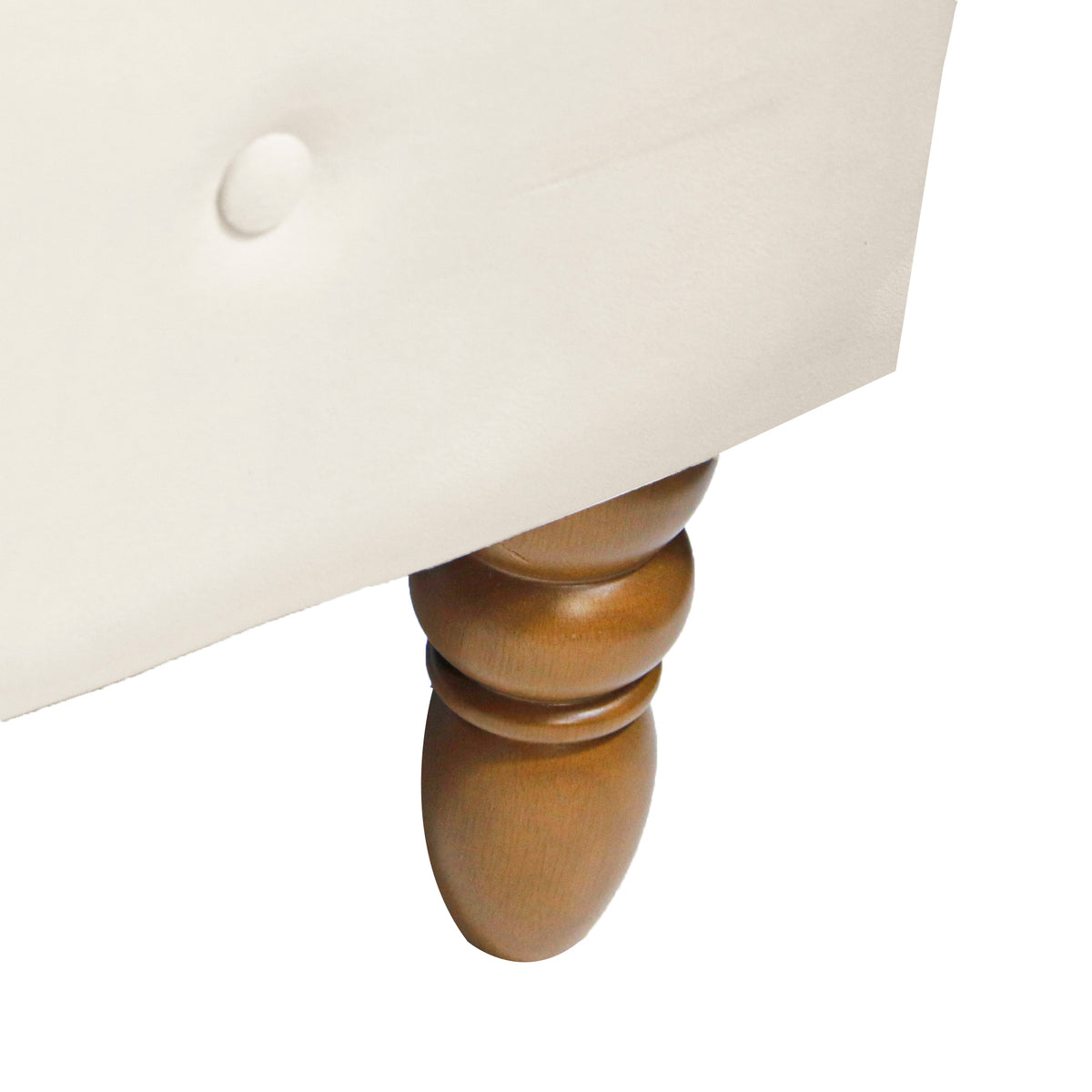 Beige Chaise Lounge with Storage and Pillow