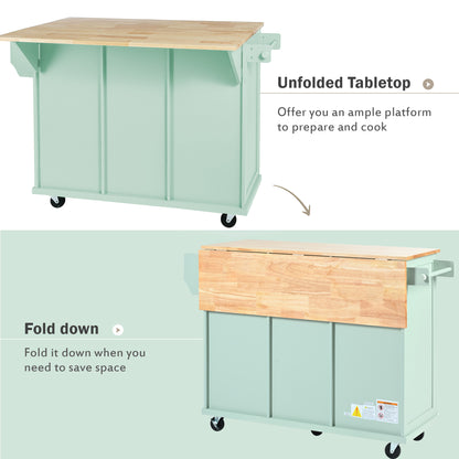 Kitchen Island Cart Mint Green