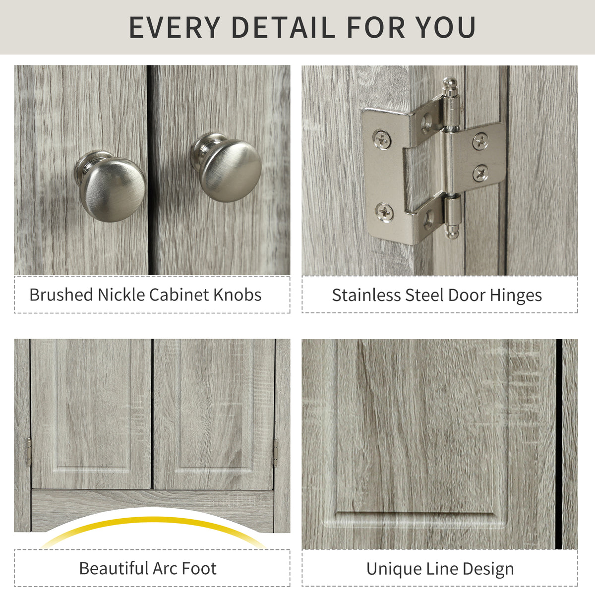 Oak Corner Bathroom Cabinet with Shelves