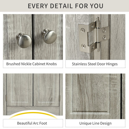 Oak Corner Bathroom Cabinet with Shelves