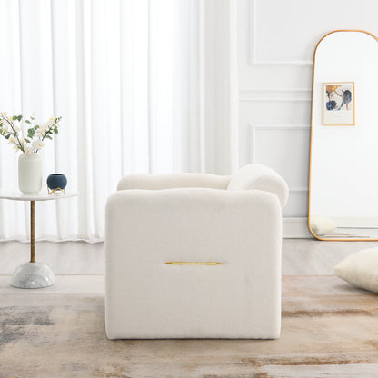 Wavy Armrest Accent Chair Teddy Cloth