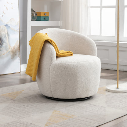 Teddy Fabric Accent Chair Ivory White