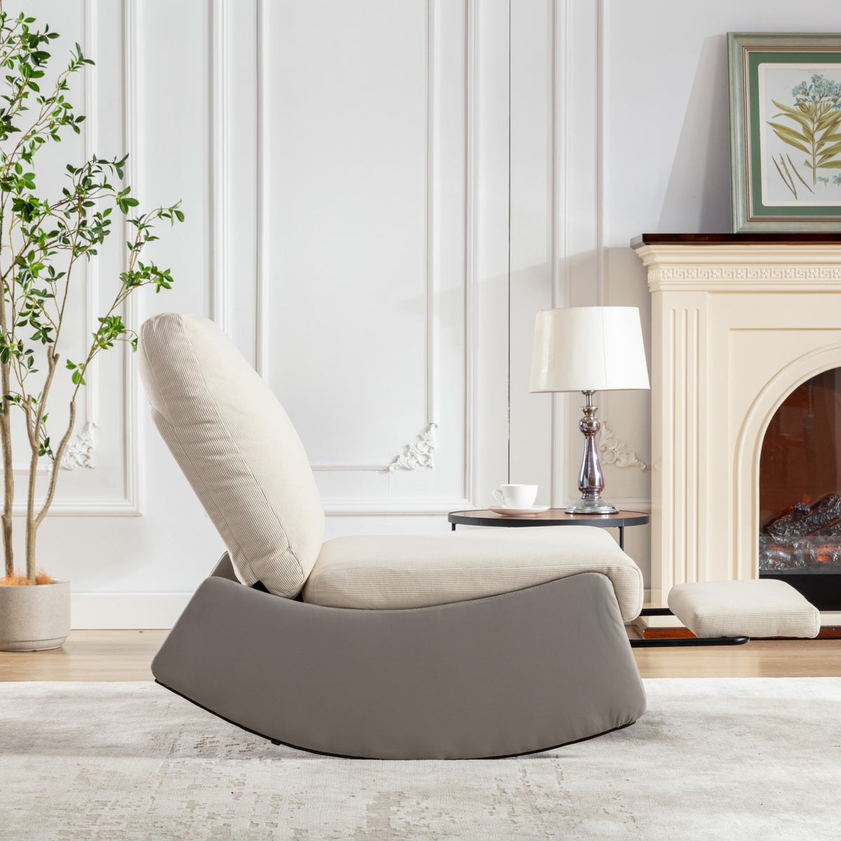 Modern Recliner Chair with Footrest Gray