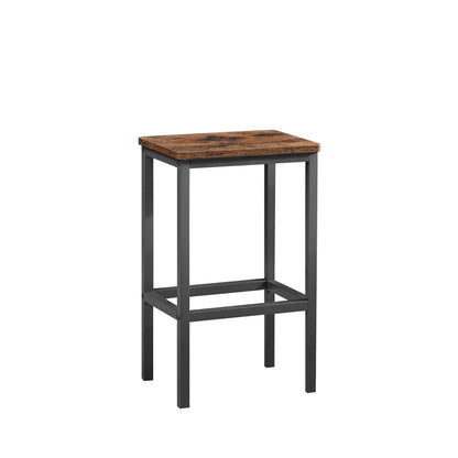 Rustic Bar Table Set with Chairs Brown