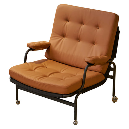 Modern Brown Leather Living Room Armchair