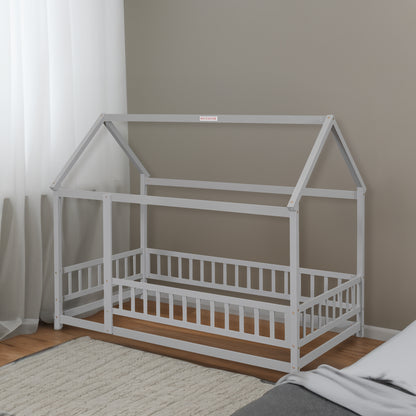 Twin Floor Bed Grey