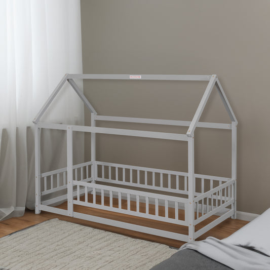 Twin Floor Bed Grey