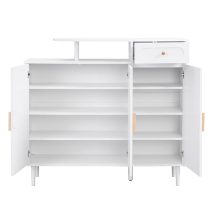 Elegant Shoe Cabinet with Adjustable Shelves White
