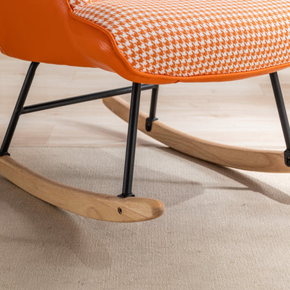 Houndstooth Rocking Chair – Orange Fabric