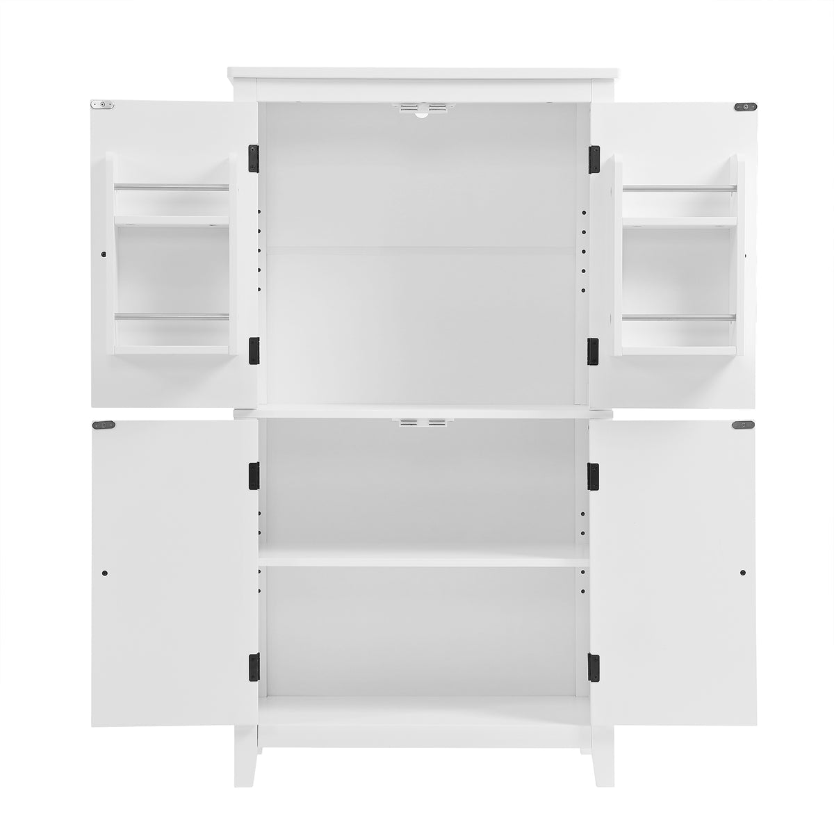 White Bathroom Floor Cabinet Adjustable Shelf