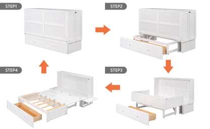 Queen Murphy Bed White