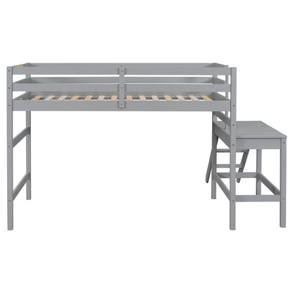 Twin Loft Bed Gray