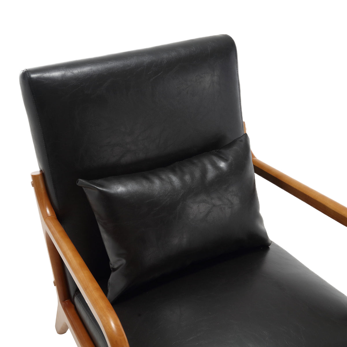 Modern Accent Chair with Pillow Black