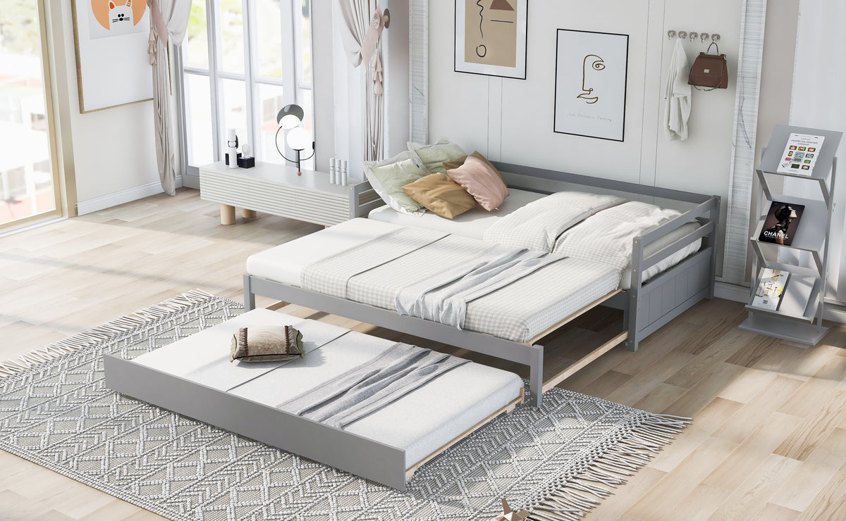 Twin or Double Trundle Daybed Gray