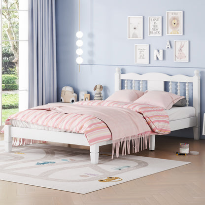 Twin Upholstered Bed with Column Headboard