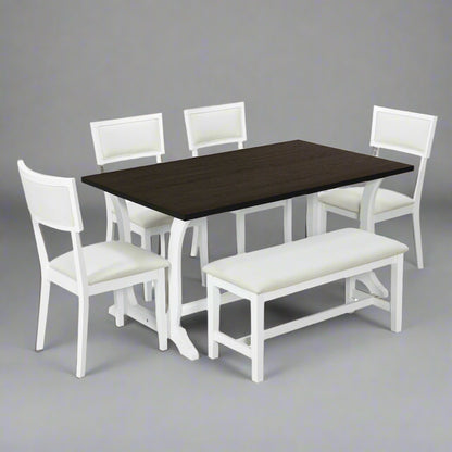Topmax Farmhouse Dining Set (6 pcs) – White