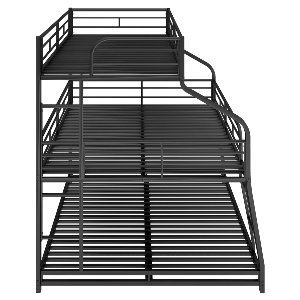 Metal Bunk Bed Triple Tier Black