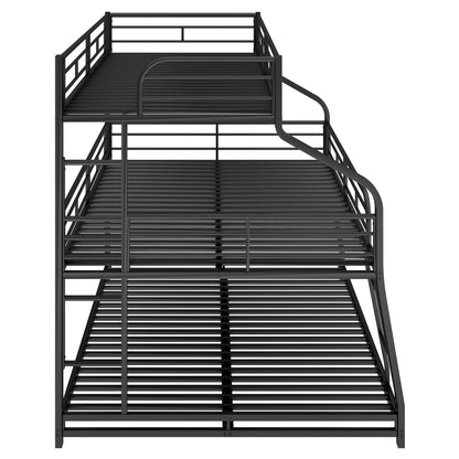 Metal Bunk Bed Triple Tier Black