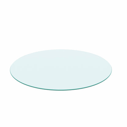 20" Round Tempered Glass Table Top – Clear 1/4" Thick with Polished Edge