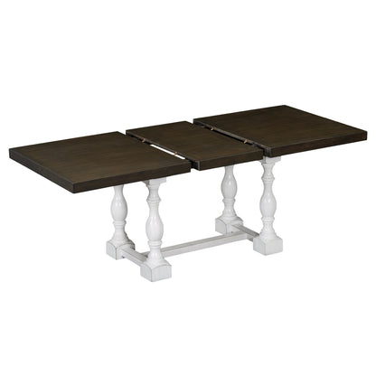 6-Piece Extendable Dining Set Distressed White