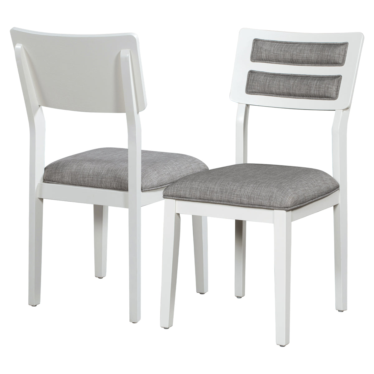 6-Piece Dining Set with Bench White and Gray