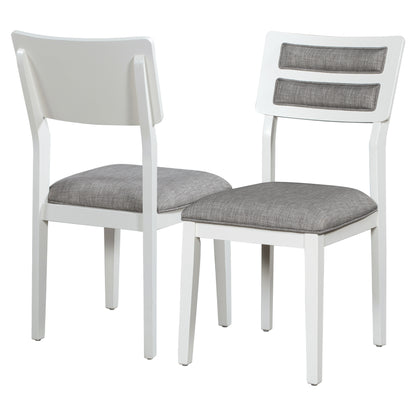 6-Piece Dining Set with Bench White and Gray