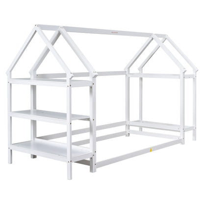 Twin House Bed White
