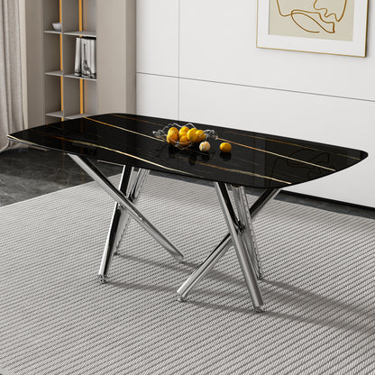 Large Minimalist Dining Table Gray