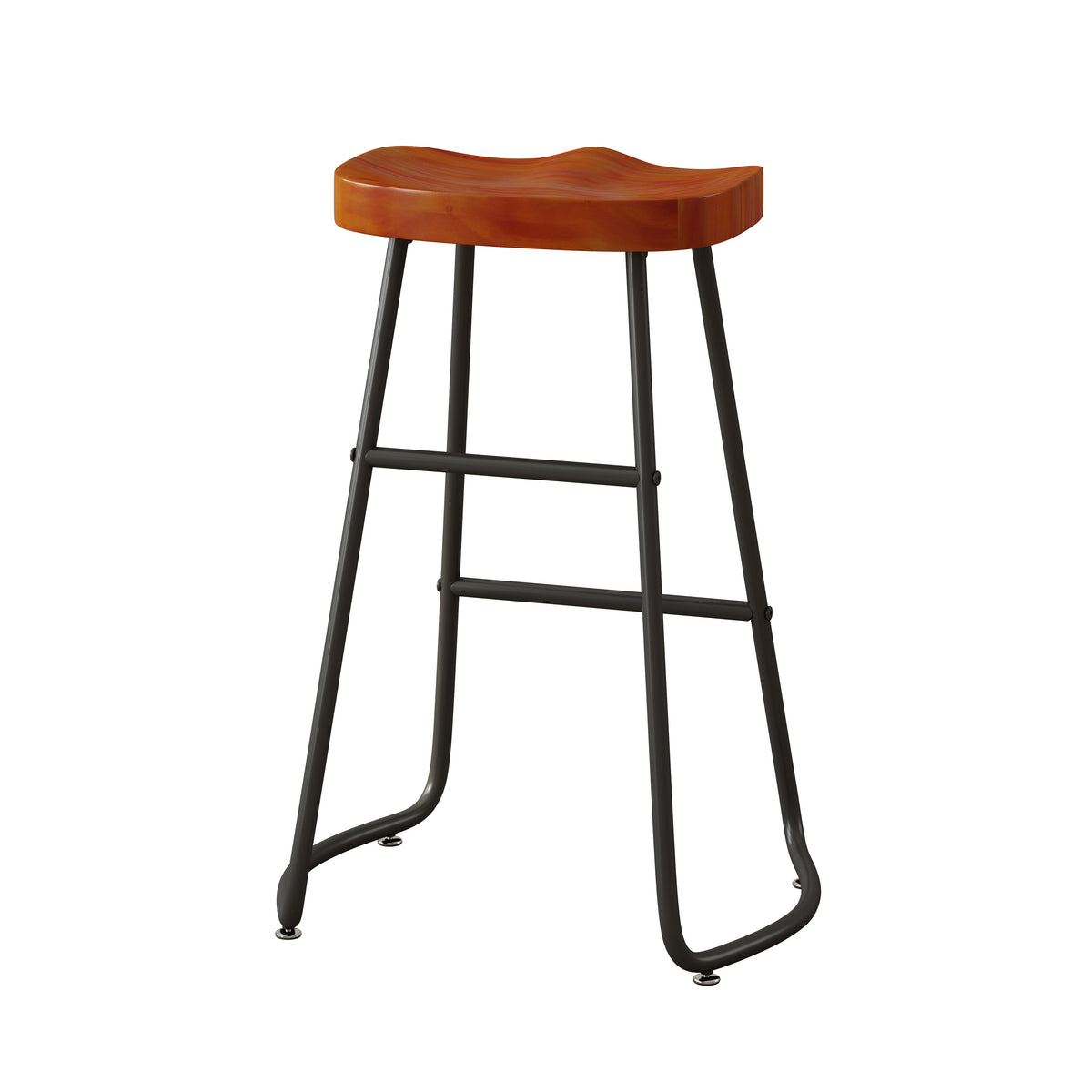 Minimalist Counter Bar Stools Set of 2 Brown