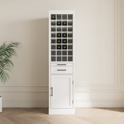 Walnut Modular Wine Bar Cabinet 28-Bottle Storage