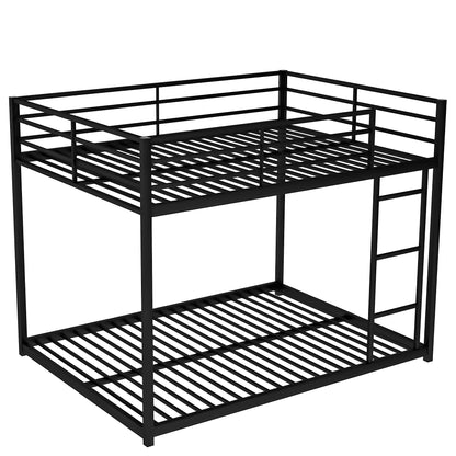 Full Metal Bunk Bed with Ladder Black