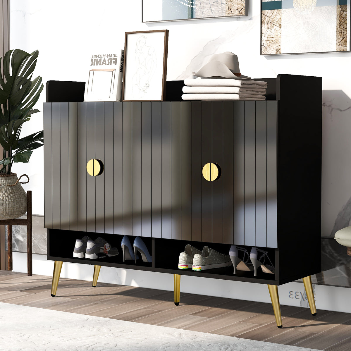 U-Can 11-Layer Wooden Shoe Cabinet with Adjustable Shelves