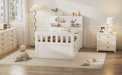 Twin Captain Platform Bed White