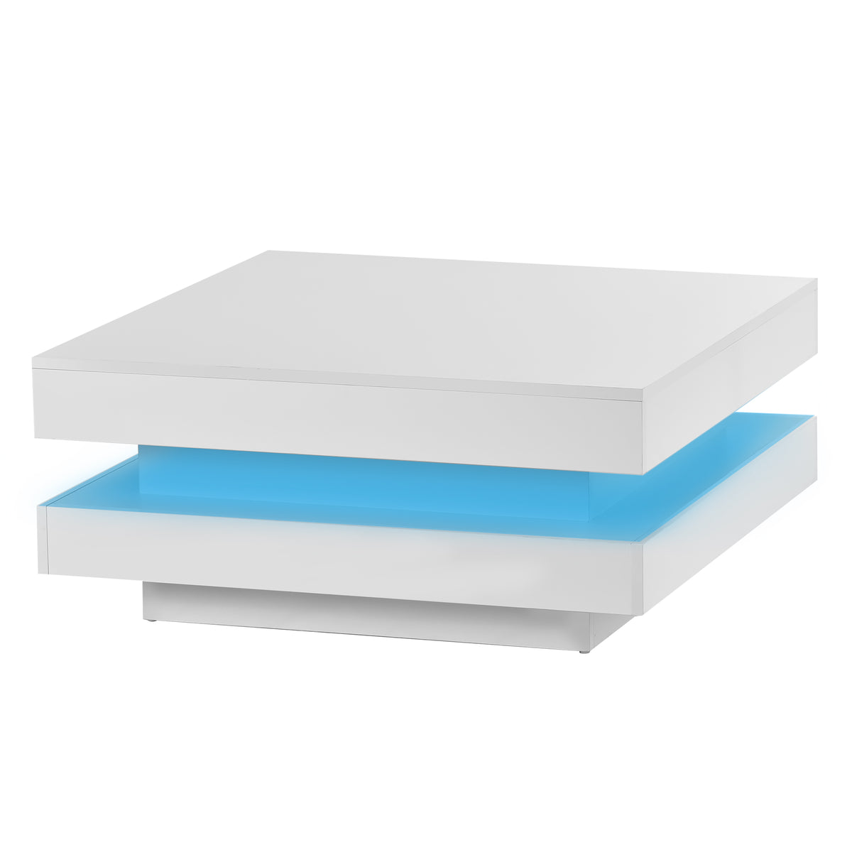 On-Trend White Gloss Coffee Table with LED Lights