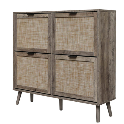 4-Door Entryway Shoe Storage Cabinet White